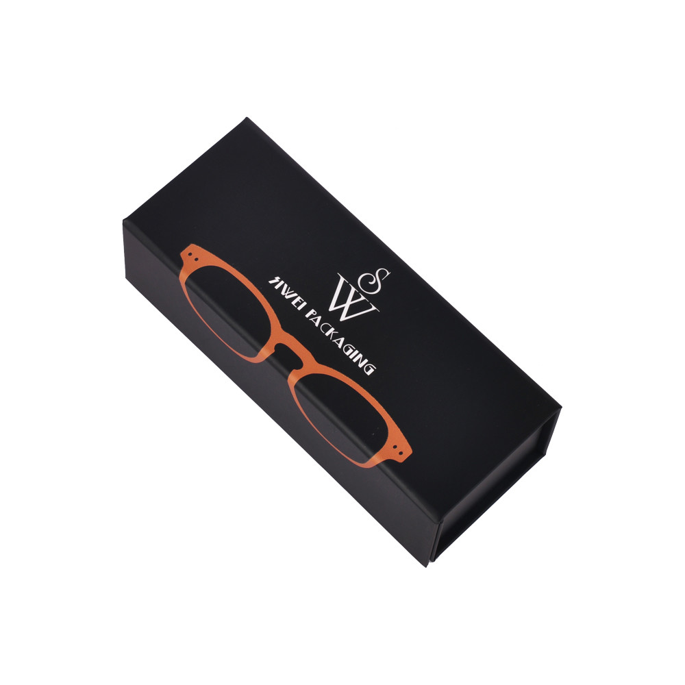 Foldable Paperboard Eyewear Gift Box Packaging Sunglasses Black Rectangle