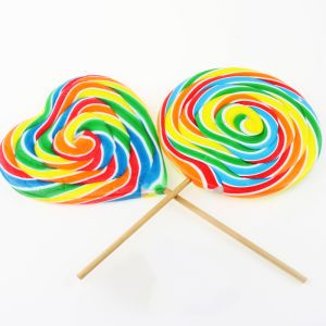 Private Label Customization Multi Colored Swirl Lollipops Sweets