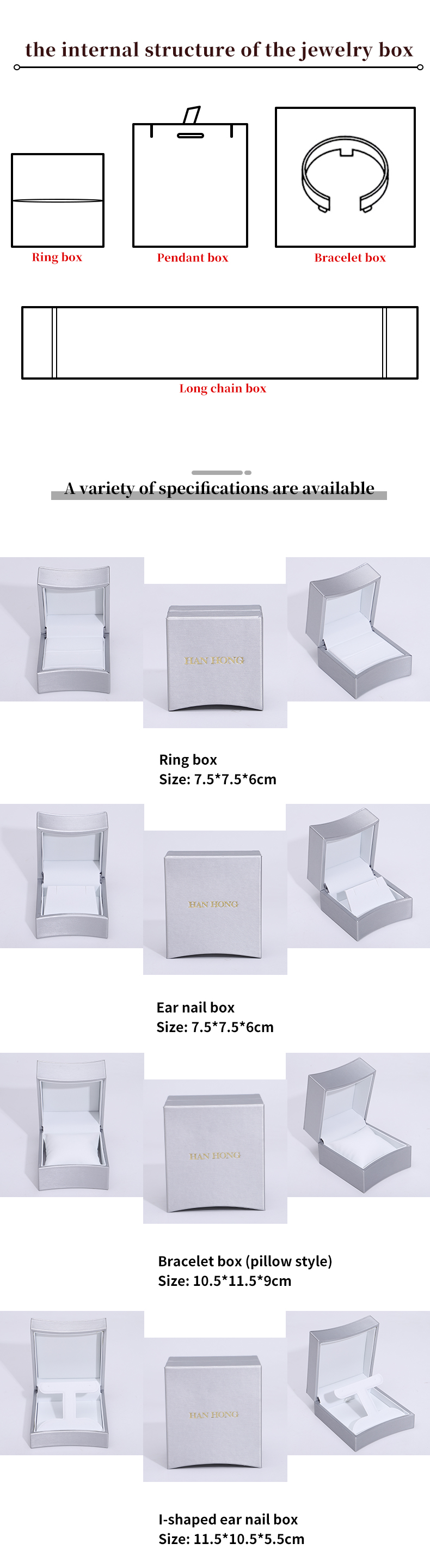 Silver Captivating Arc-Shaped PU Leather Jewelry Box Luxury Storage Packaging