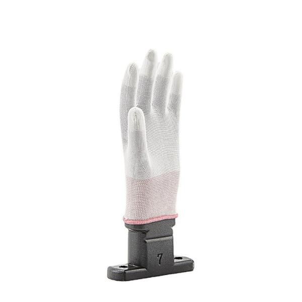 OEM Antistatic Carbon Fiber ESD Finger Top Fit PU Coated Gloves 13 Gauge Grey