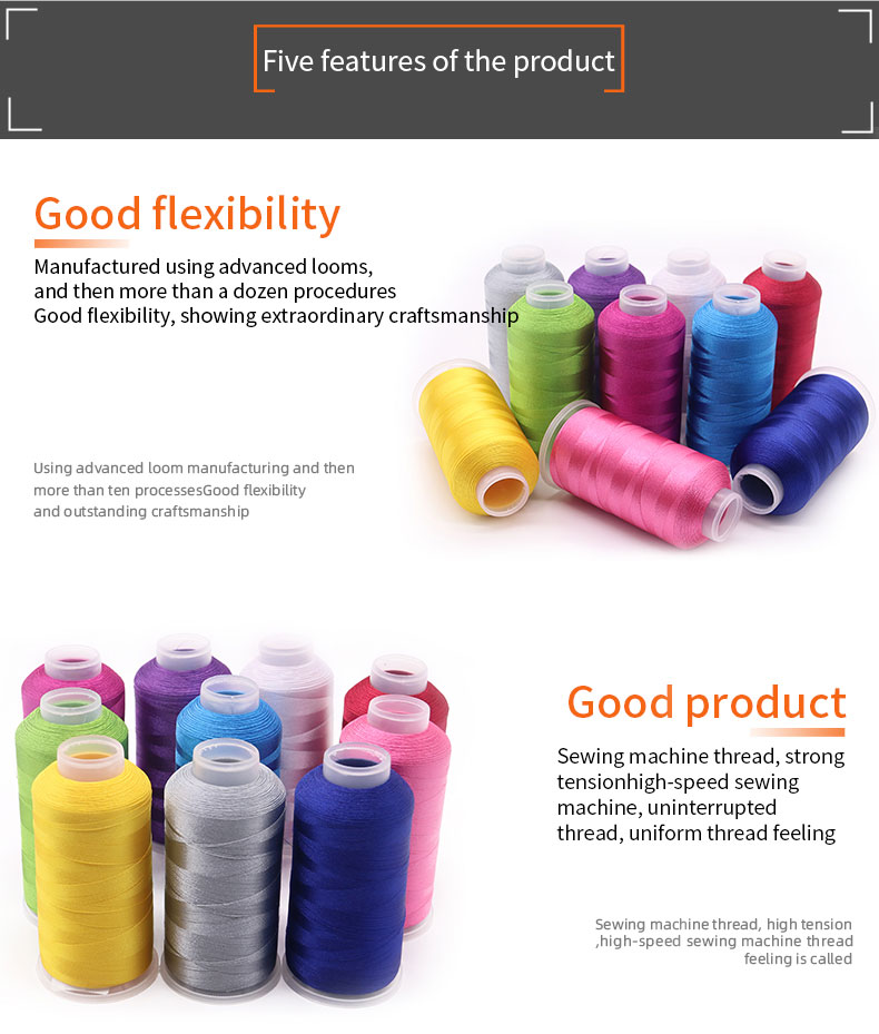 High Speed Embroidery Thread 5000m in Polyester for Embroidery Machine Manufacturing
