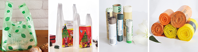 Bagease Bagplastics Biodegradable polythene cassava grocery bio carry degradable plastic bag corn starch shopping bags