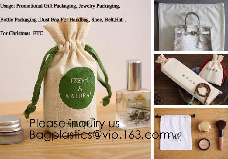 100% Cotton Canvas Favor Bag Pouch with Drawstring,Cotton Breathable Dust-Proof Drawstring Storage Pouch Multi-Functiona