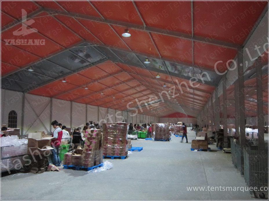 Durable Removable Outside Aluminum Storage Tent , Temporary Tent 30X60 M Flame Retardant in Food Industry