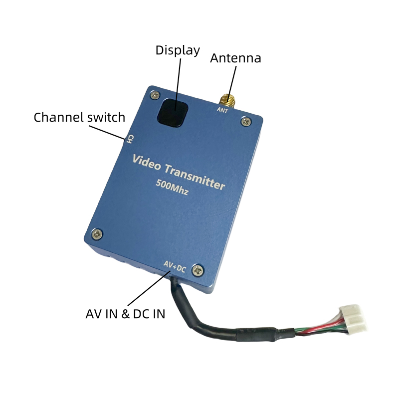 2W Wireless Analog VTX VRX 12V DC 500-600Mhz FPV Drone Video Transmitter with 8 Channels and Wireless Video Transmission
