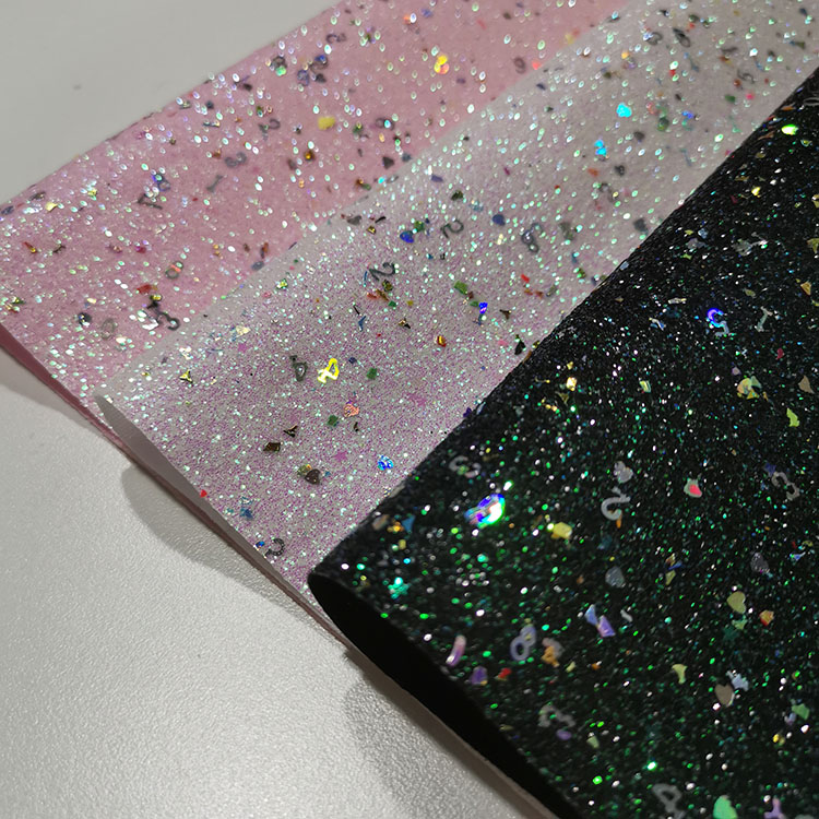 Colorful Artificial Chunky Glitter Fabric For Decoration
