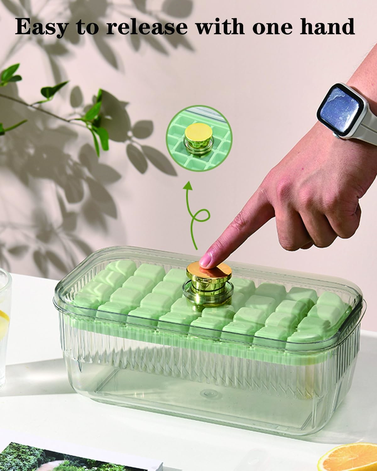 Freezer Food Grade Lce Cube Tray With Lid And Bin BPA Free Silicone Ice Cube Trays Molds