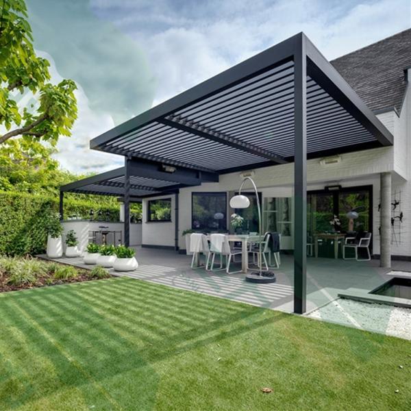 Outdoor Gazebo Garden Leisure European Style Louvers Aluminum Pergola With