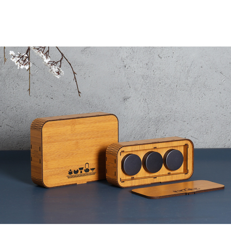 Embossing Glossy Wooden Box Packaging For Tea Bag Storage Thickened