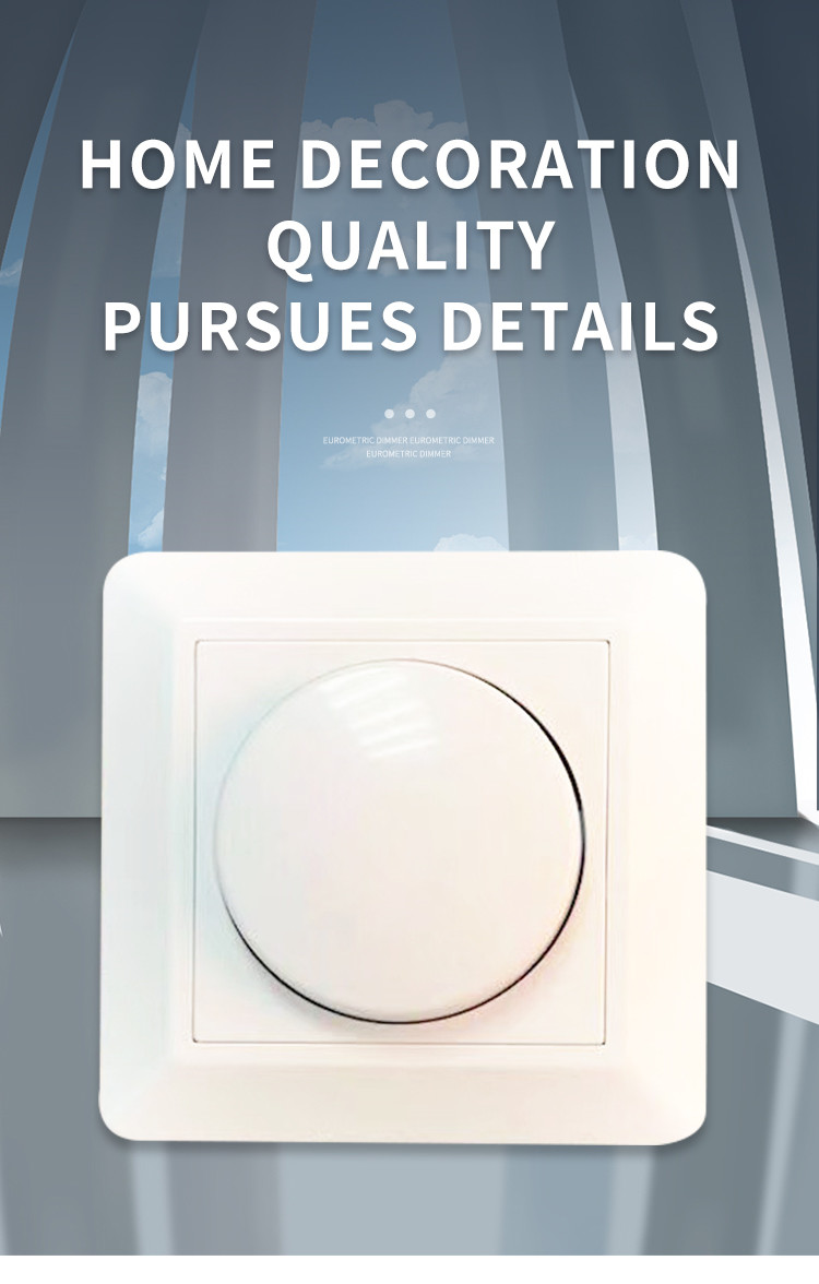 European Standard Thyristor Dimmer Switch Rear Cut 200W fireproof