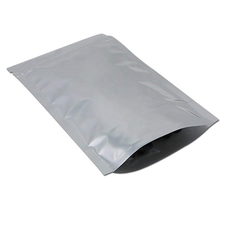 Custom Stand Up Clear Silver Zip Lock Resealable Aluminum Mylar Foil Heat Seal Plastic Packaging Bag