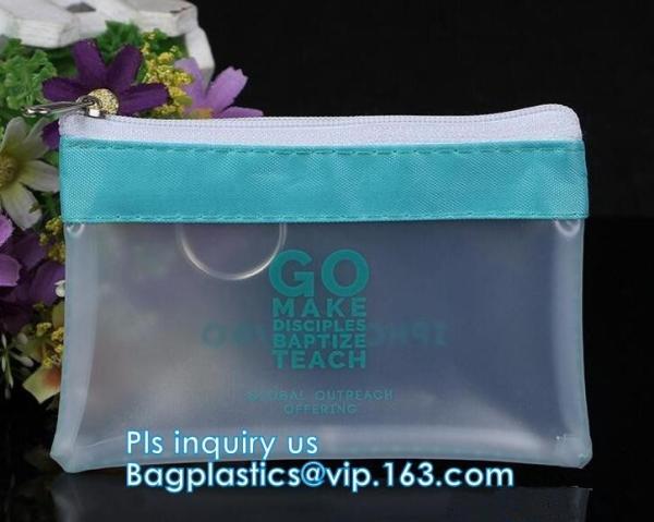 Bikini Plastic Packaging Clear PVC Swimwear Wet Packaging Bag With Zipper, stand