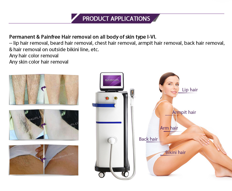 Beauty Salon Diode Hair Removal Laser Machine , IPL Hair Removal System AC 220V / 50Hz