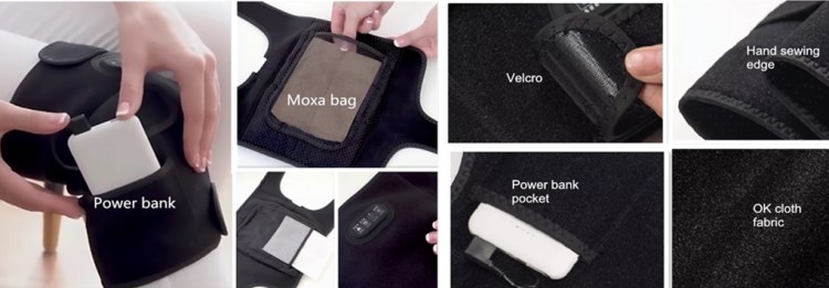 Flexible thermal Heated Knee Pad Carbon fiber For Old Leg Pain Relief