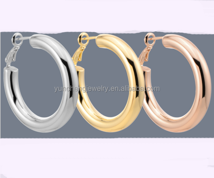 ODM Copper Alloy Medium Hoop Earrings 14k Gold Hoop Earrings Medium