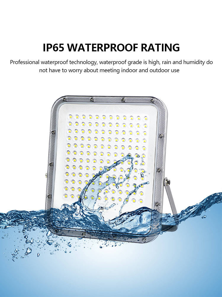 KCD Aluminum Dusk To Dawn White Deamable Brightest Solar Flood Lamp Garden Solar Flood Lights IP67 100w Motion Sensor