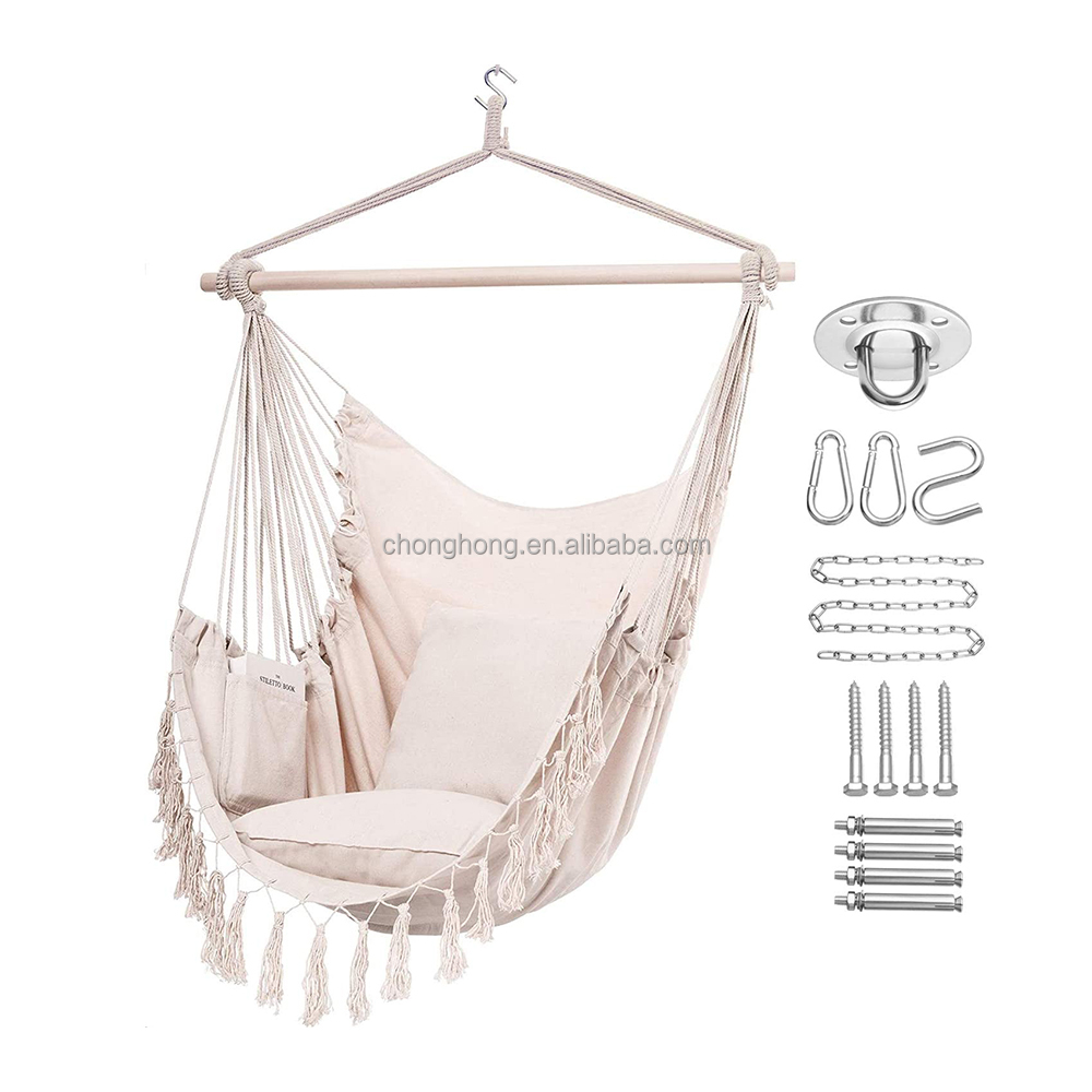 Hanging Chair Garden Outdoor Hammock Camping With Wooden Hammock Chair Boho Hammock