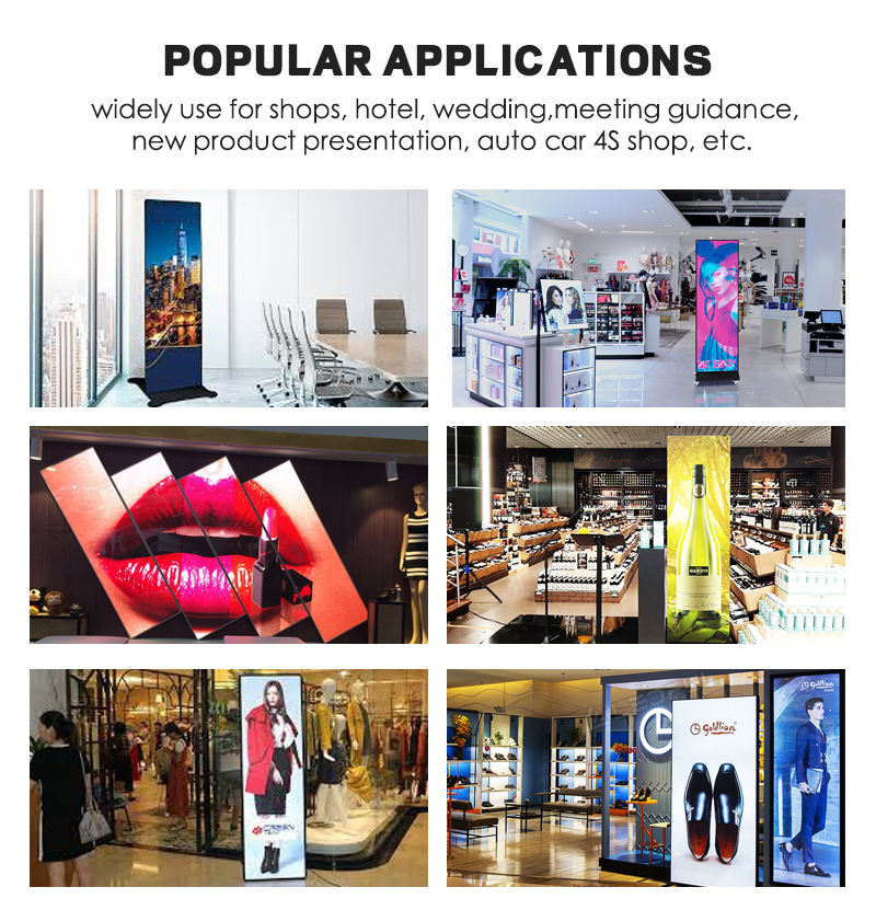4G Wifi P1.9 P2.5 Smart Led Poster Display Ultra Thin Portable