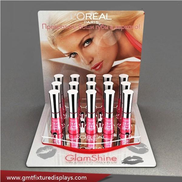 Advertising Acrylic Lipstick Display Stand Plexiglass Lucite Makeup Counter