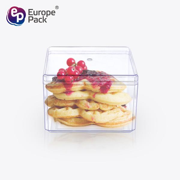 Custom ps hard transparent plastic wedding party candy cookie cake packaging