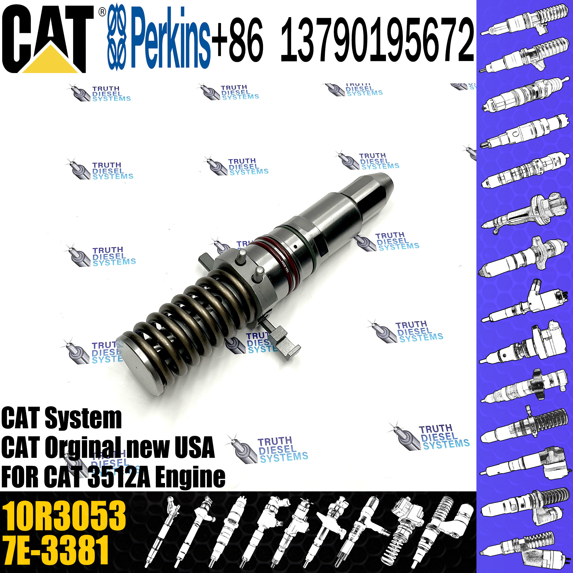 Common Rail Injectors 0R-2921 10R3053 7E-2269 7C-4175 0R-3051 7E-9983 9Y-4544 0R-3883 0R-0906 For Caterpillar