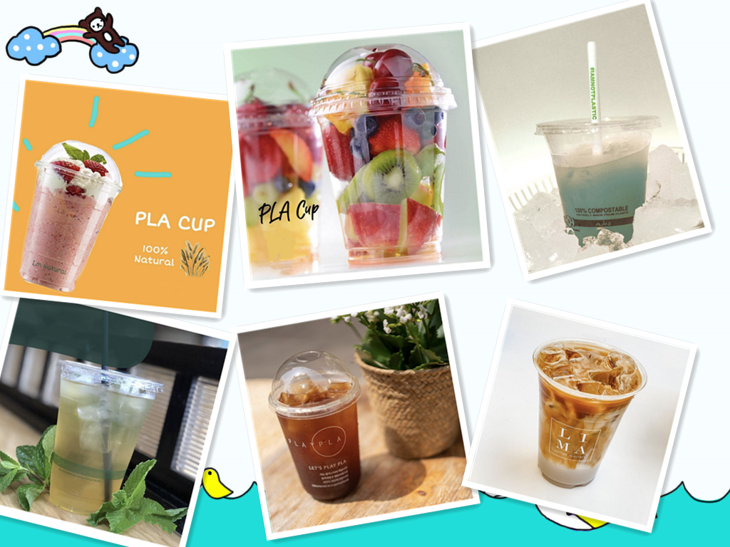 Clear Coffee Biodegradable PLA Cups 7oz/9oz/10oz Disposable