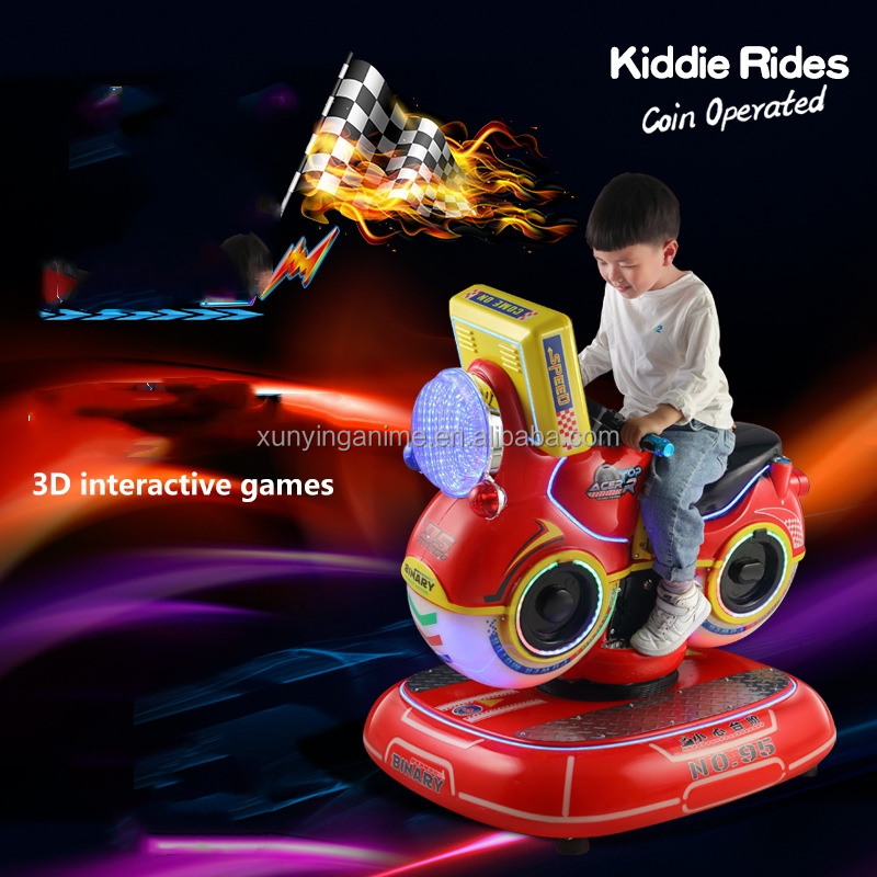 1 Player 3D Video Motorbike Kiddie Ride Amusement Park Coin Operated Arcade Riding Toy Machine 85*51*96cm