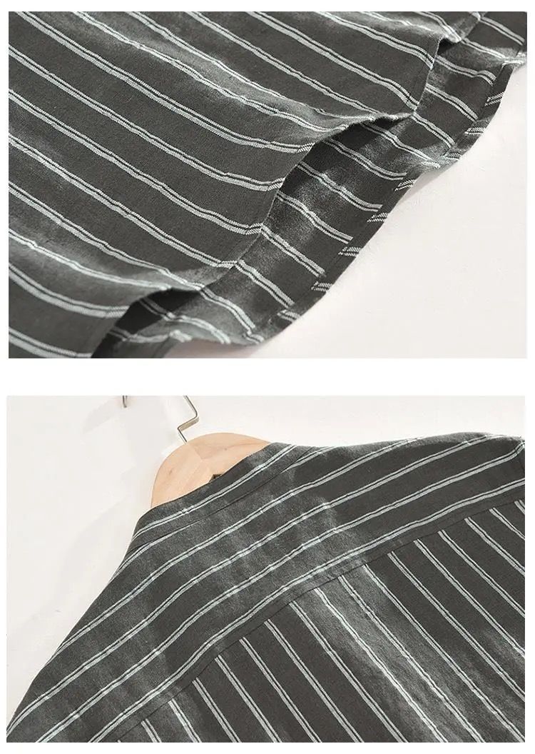 Solid Pattern Type Men's Dress Shirt Custom Logo Long Sleeve Breathable Cotton Linen