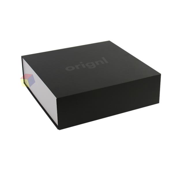 Matte Black Magnetic Folding Luxury Clothing Apparel Gift Boxes Packaging Hard