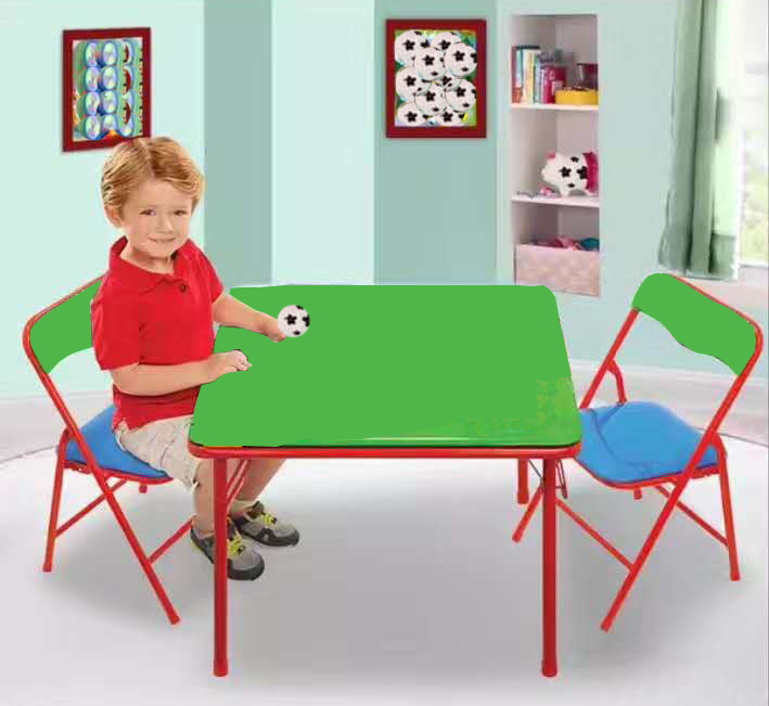 Modern Design Foldable Table and Chair Set for Kids Space-Saving Storage