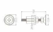 Foot Cup Aluminum Tubing Joints AL-24B Casting For OD 28mm Pipe