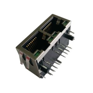 SI-40131 SI-60082-F Ethernet Rj45 MagJack 10/100BaseT , 1X2, G/G, Tab Down