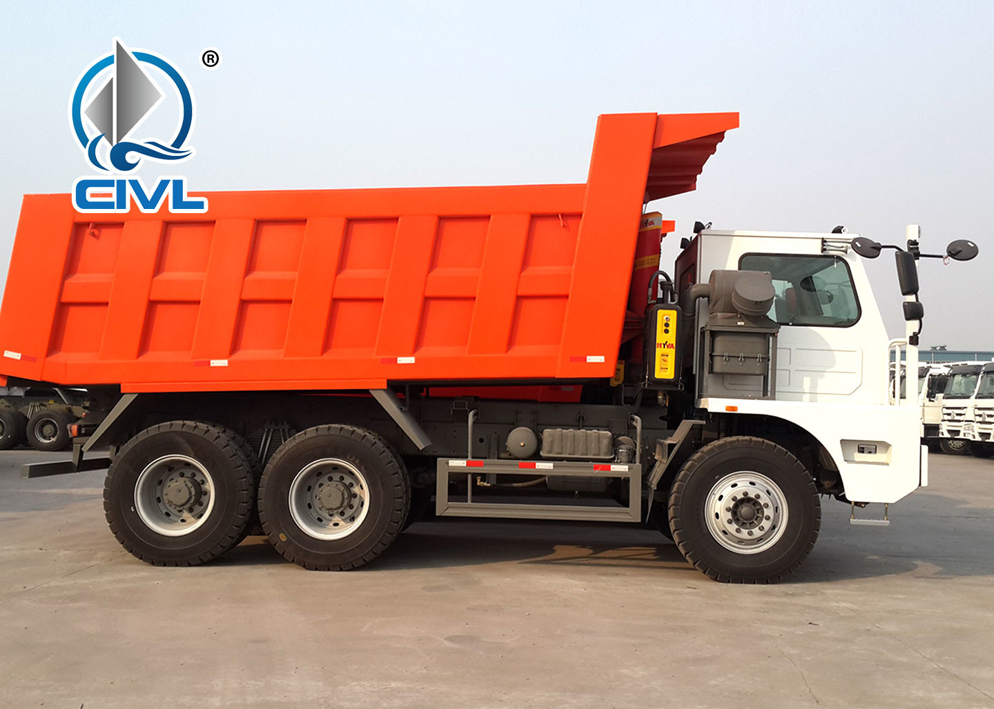 New 6x4 Sinotruk Mining Dump Truck 50T Tipper Truck Bottom Thickness 12mm And HYVA Hydraulic Lifting System