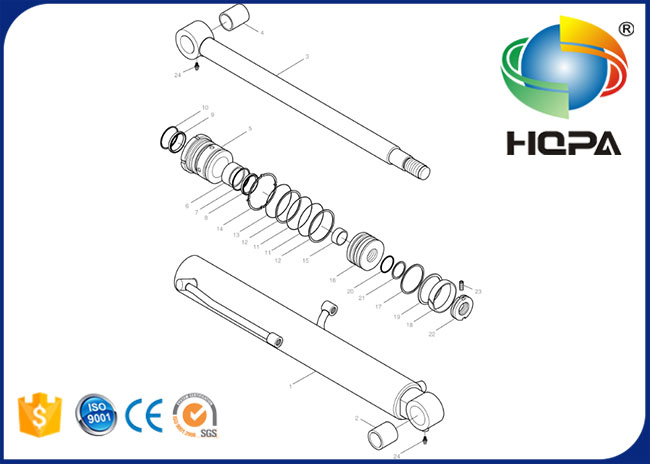 SOLAR55-V DH60-7 Boom Cylinder Seal Kit 440-00222BKT 401107-00257 401107-00257A 440-00222