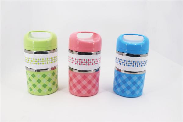 1080ML new style 2 layers lunch box & stainless steel combine plastic food