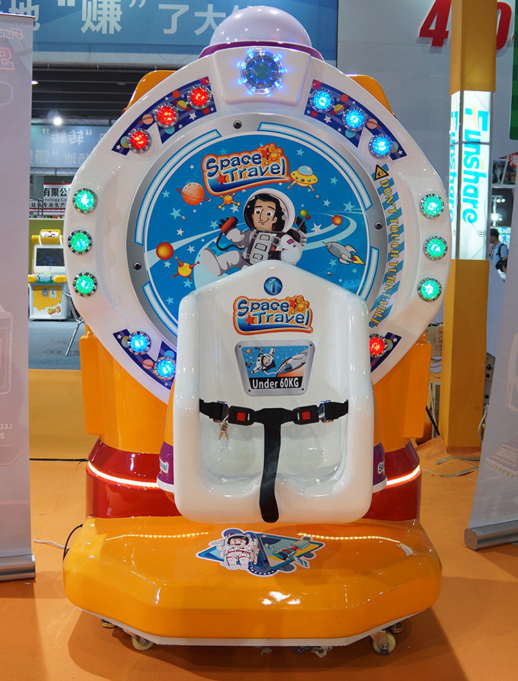 Space Travel Kiddie Ride Arcade Game Machine Coin Operated Double Seats