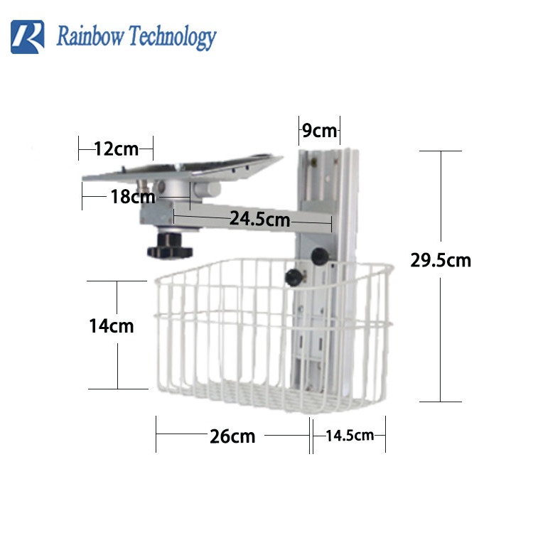Multifunctional Rotating Basket Wall Mounted Stand For Patient Monitor In Hospital