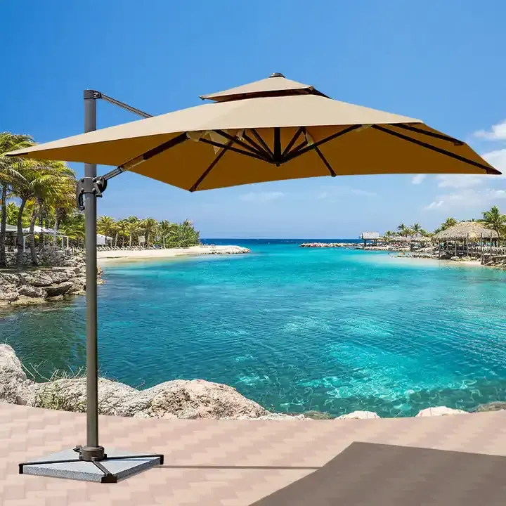 Green Aluminum Umbrellas Commercial Use Sunshade Aluminum Umbrella For Pool