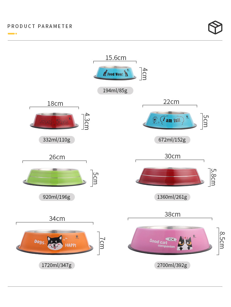Stainless Steel Pet Cat Dog Bowls Feeders Customized Sublimation Non-Slip LCD Display NO