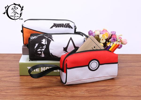 Cartoon Pokemon Balls Canvas Pencil Case Pouch Portable Waterproof Pencil Wrap
