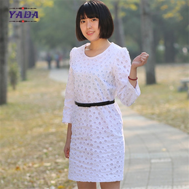Ladies long sleeves embroidery dress casual wear latest ladies office dresses women party