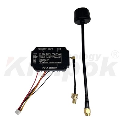 3.3G 3.5W Long Distance Analog Video Transmitter for FPV Racing Drone with 7-36V