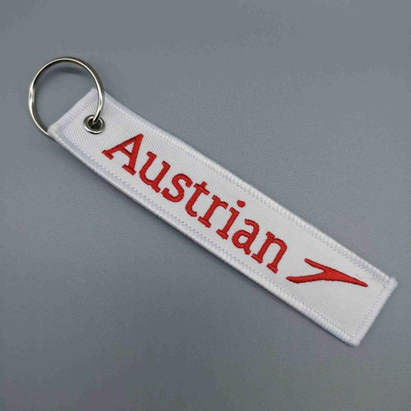 Symmetrical Flight Tag Keyring Double Stitch Pure White Aesthetic For Aviation