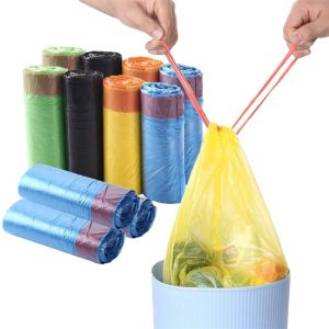 Convenient and eco-friendly drawstring garbage waste bags with custom logo