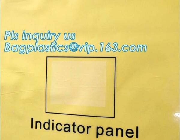 biohazard plastic waste bags clinical disposal bags in yellow color, heavy duty