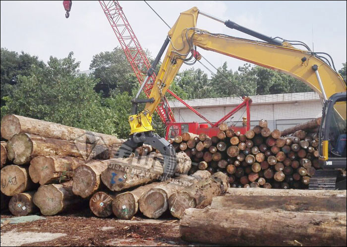 CE Certified Rotating Hydraulic Log Grapple Fit Kobelco SK60 Small Excavator