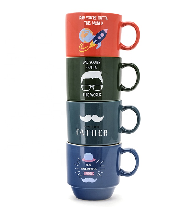 14OZ Customized Dad Mugs Ceramic Mug With Gift Set Best Gift for father's day