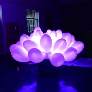 Attractive lighting inflatable planets /inflatable PVC LED hanging full printing