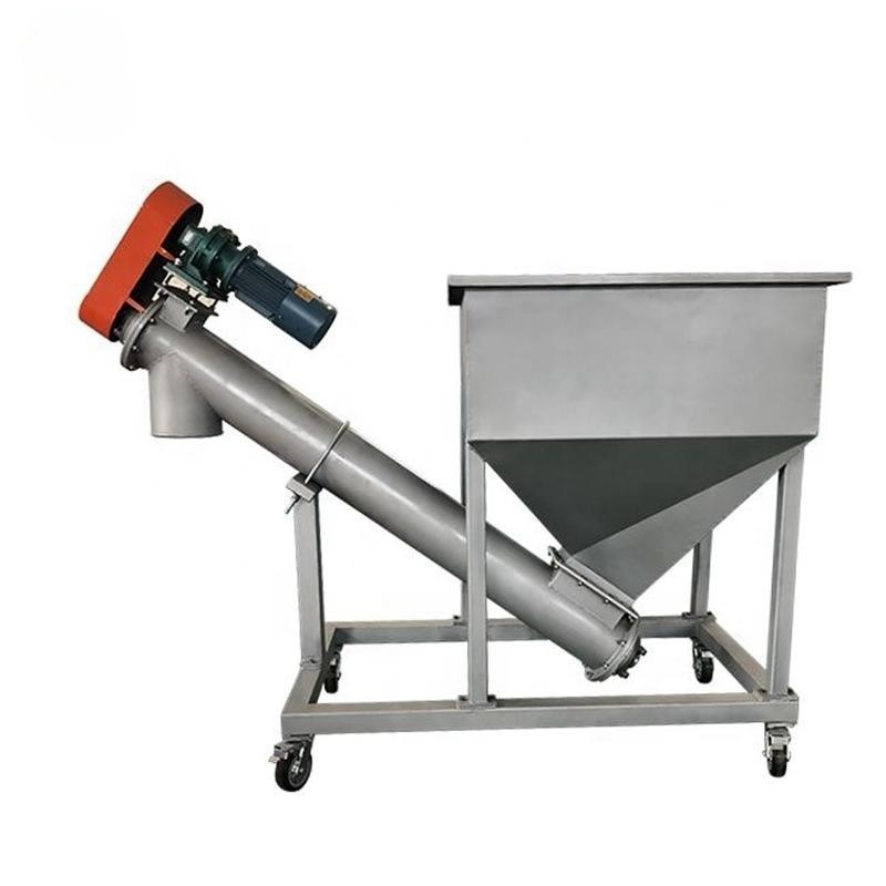 OEM Custom Stainless Steel Inclined Screw Auger Conveyor with Hopper