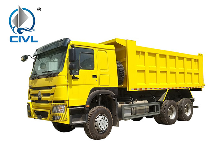 371 HP Yellow Left Hand Driving Dump Truck 10 Wheel Tipper Truck with Strong Cargo Box